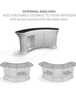 FabTex Infodesk counter curved shelving