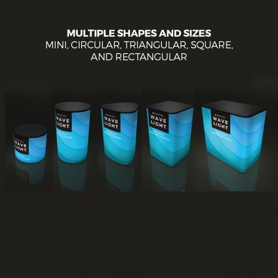 WaveLight Inflatable LED Backlit Counter Sizes