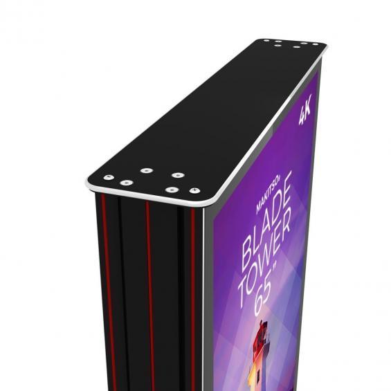 iD blade tower digital signage kiosk 4k 65 top angle