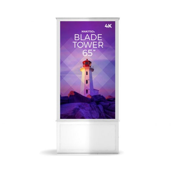 iD blade tower digital signage kiosk 4k 65 w