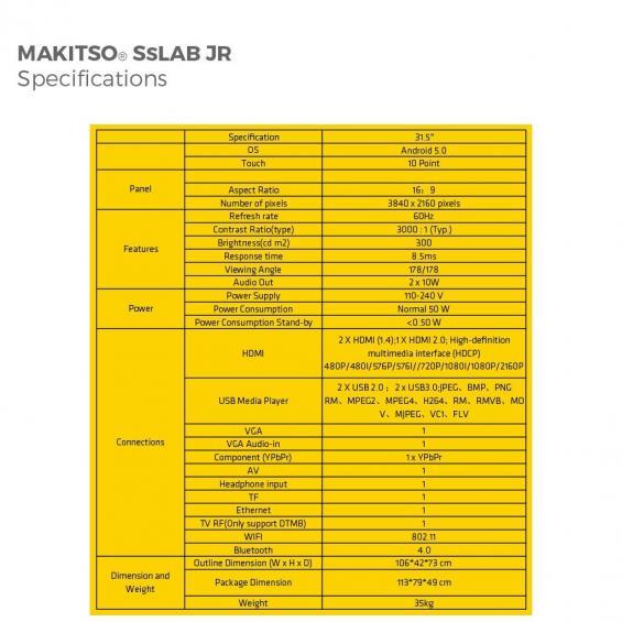 iD sslab jr pro digital signage kiosk 4k specs