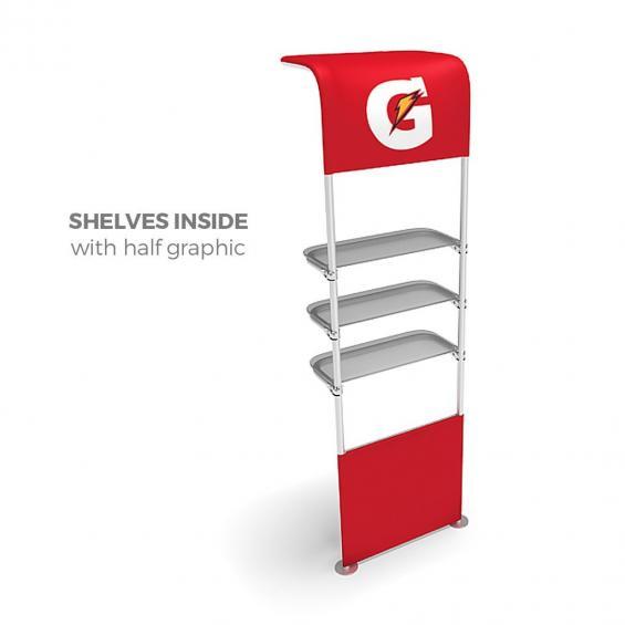 FabTex waveline waterfall trade show display shelving for exhibits 2