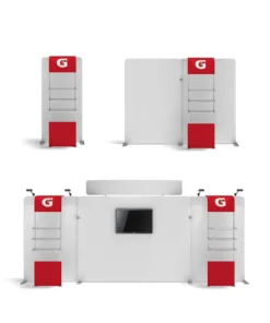 FabTex waveline waterfall trade show display shelving for exhibits 4